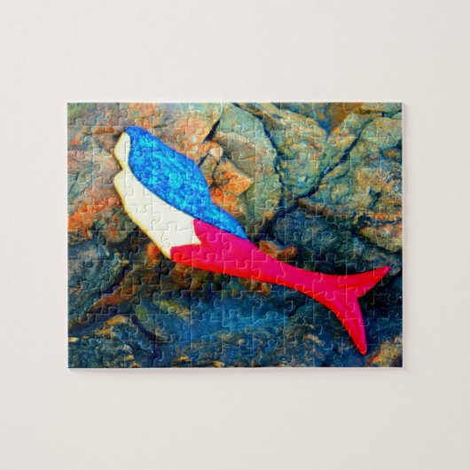 Puzzle sirène rouge et bleue (Horizontal)