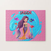 Puzzle Sirènes, Poisson éclaboussant dans l'eau personnal (Horizontal)