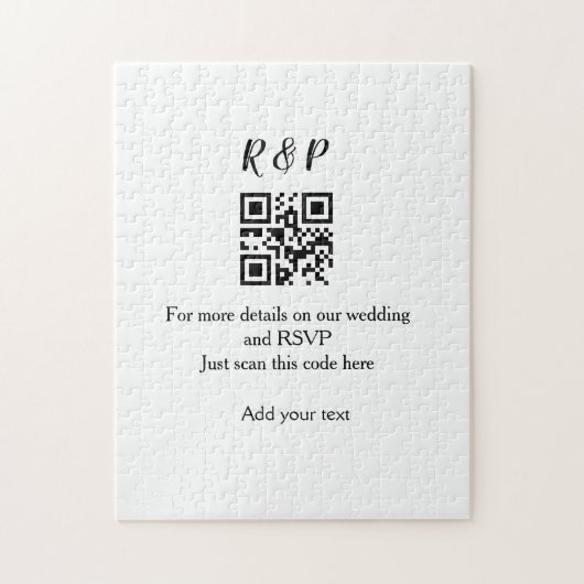 Puzzle site web de mariage rsvp q r code ajouter nom text (Vertical)