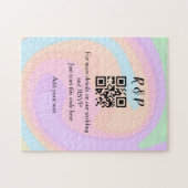 Puzzle Site web de mariage rsvp q r code ajouter nom text (Horizontal)