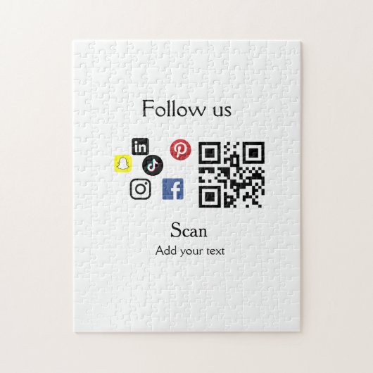 Puzzle Site web d'entreprise simple code à barres QR code (Vertical)