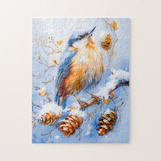 Puzzle Sittelle torchepot dans un style impressionniste (Vertical)