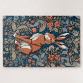 Puzzle Sitting Hare William Morris Inspiré Floral (Horizontal)