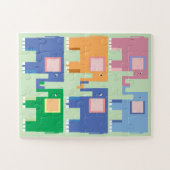 Puzzle Six enfants d'éléphants mignons (Horizontal)