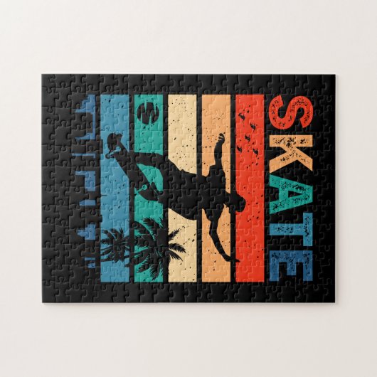 Puzzle Skate Skate Skateboarder Cadeau Skateboard Retro (Horizontal)