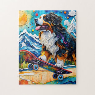 Puzzle Skateboard Bernese Mountain Dog