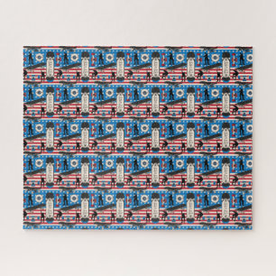 Puzzle Skateboarding Patriotic USA