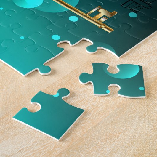 Puzzle Skeleton Keys on Green Background (Côté)