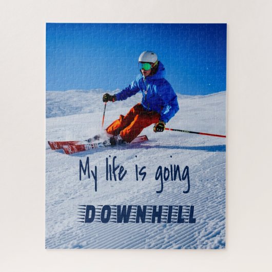 Puzzle Ski de descente Funny Motivational Snow Ski (Vertical)