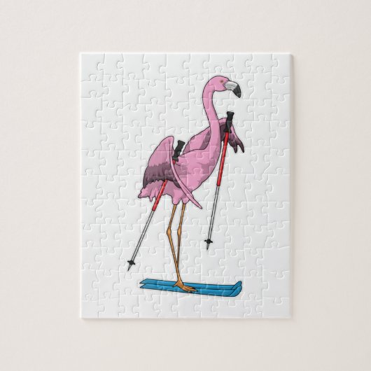 Puzzle Ski de Flamant rose (Vertical)