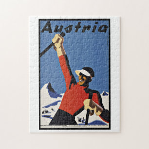 Puzzle Ski en Autriche Vintage voyage