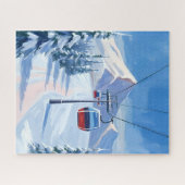 Puzzle Ski Lift | Snow Mountain Gondola Watercolor (Horizontal)