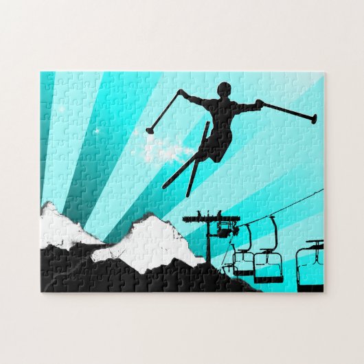 Puzzle ski powder trail (Horizontal)