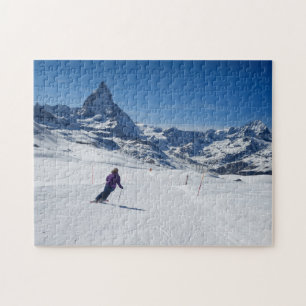 Puzzle Skiant avec Mt. Matterhorn dans Zermatt, la Suisse