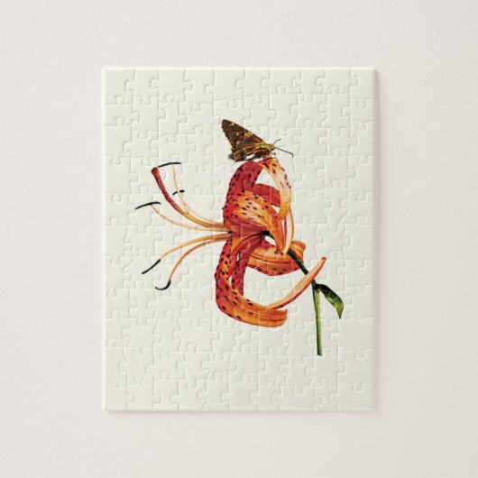 Puzzle Skipper sur le lys tigre orange (Vertical)