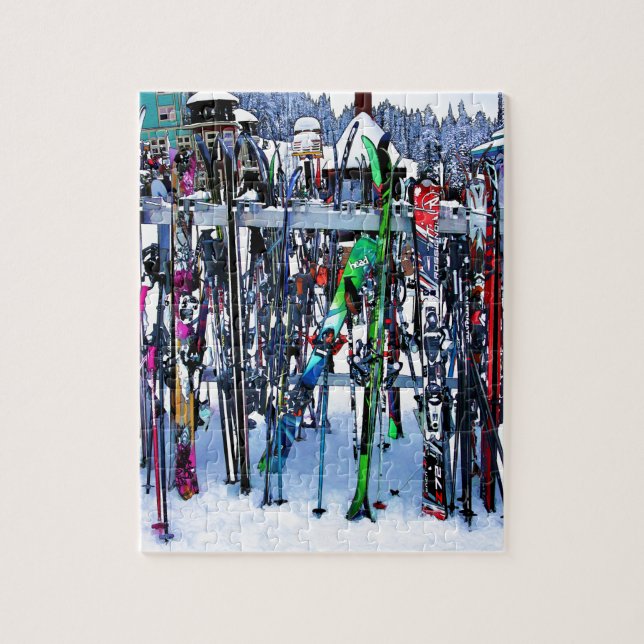 Puzzle Skis and Poles (Vertical)