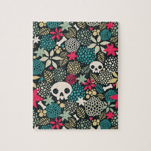 Puzzle Skull in flowers (Vertical)