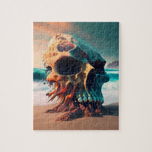 Puzzle Skull on the beach (Vertical)