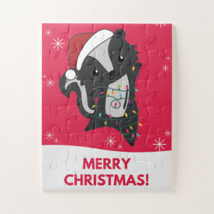 Puzzle Skunk Christmas Skunks Winter Animaux Jigsaw Puzzl