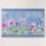 Puzzle Sky Spring<br><div class="desc">Voici une photo de fleurs sauvages en fleurs contre un beau ciel bleu. Cette image est disponible sur une variété d'autres produits,  il suffit de cliquer sur le lien sous la photo près de "About this Design".</div>