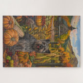 Puzzle Skye Terrier Chien Moisson d'automne Thanksgiving (Horizontal)