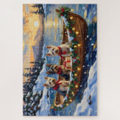 Puzzle Skye Terrier Christmas Boat Holiday (Vertical)