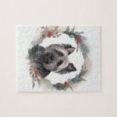 Puzzle Skye Terrier Fête de Noël Wreath Pup (Horizontal)