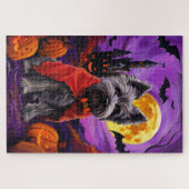Puzzle Skye Terrier Vampire Citrouilles Halloween Épouvan (Horizontal)
