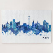 Puzzle Skyline bleu Kiev Ukraine (Horizontal)