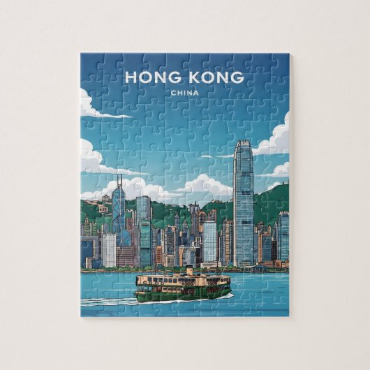 Puzzle Skyline de Hong Kong (Vertical)
