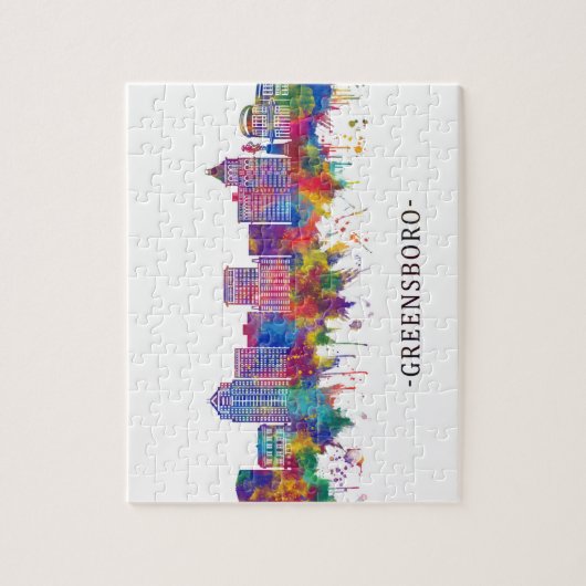 Puzzle Skyline de la Caroline du Nord Greensboro (Vertical)