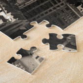 Puzzle Skyline de Manhattan, aérien noir et blanc. (Côté)
