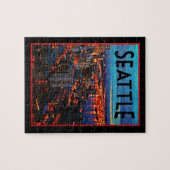 Puzzle Skyline de nuit de Seattle (Horizontal)