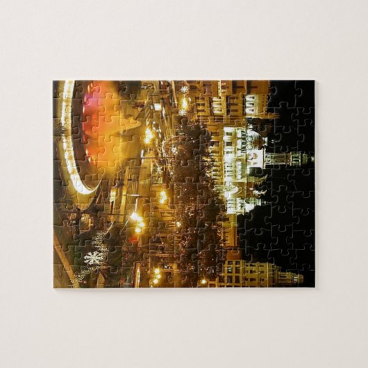 Puzzle Skyline de nuit Madrid (Horizontal)