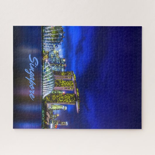 Puzzle Skyline De Singapour La Nuit (Horizontal)