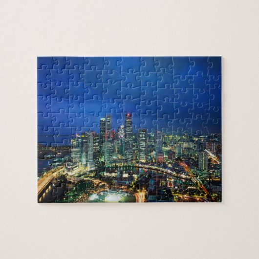 Puzzle Skyline de Singapour la nuit, Singapour (Horizontal)