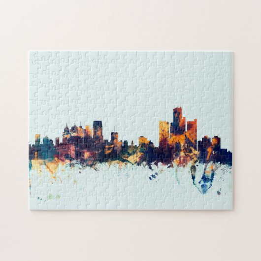 Puzzle Skyline Detroit Michigan (Horizontal)