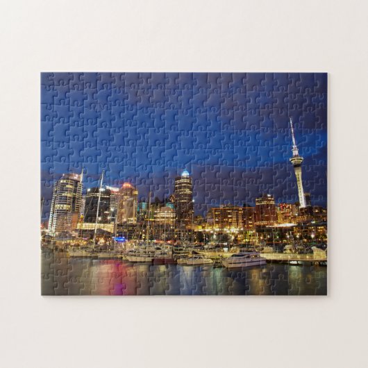 Puzzle Skyline nocturne d'Auckland (Horizontal)