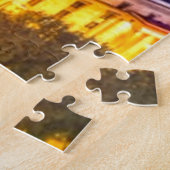 Puzzle Skyline nocturne de Varsovie en Pologne (Côté)