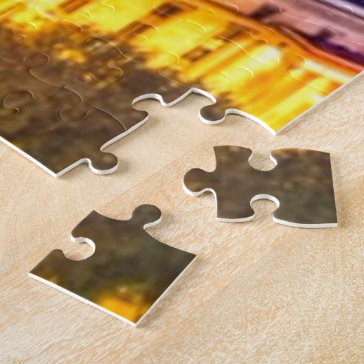 Puzzle Skyline nocturne de Varsovie en Pologne (Côté)