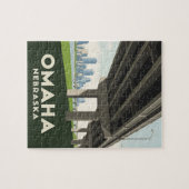 Puzzle Skyline Omaha Nebraska sous un grand pont (Horizontal)