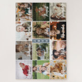 Puzzle Slate Blue 12 Photo Mois et année Collage (Vertical)