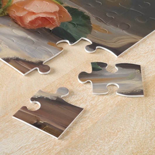 Puzzle Sleeping Cat and Roses (Côté)