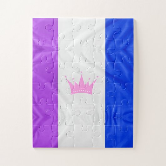 Puzzle SlipperyJoe drag pride flag purple white blue crow (Vertical)