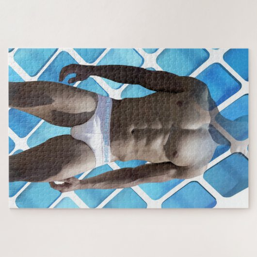 Puzzle SlipperyJoe musculaire homme six pack abs mâle bla (Horizontal)