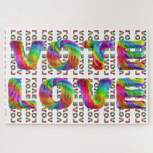 Puzzle SlipperyJoe vote amour égalité fourrure arc-en-cie