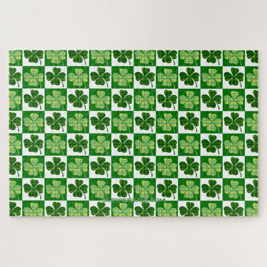 Puzzle SlipperyJoe's Green four-leaf clovers Saint Patric (Horizontal)