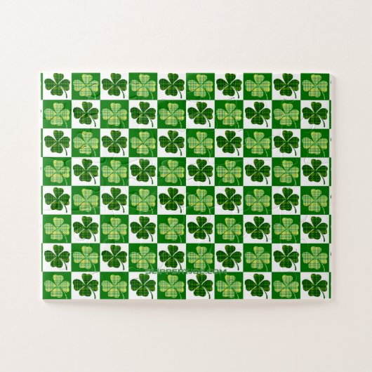 Puzzle SlipperyJoe's Green four-leaf clovers Saint Patric (Horizontal)