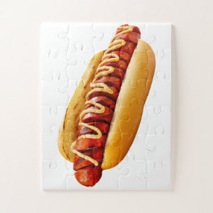 Puzzle SlipperyJoe's Hotdog mustard sliced meat bun grill