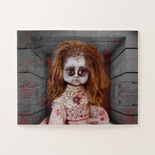 Puzzle SlipperyJoe's old doll Happy Halloween creepy bloo (Horizontal)